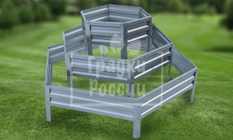 Клумба трехъярусная шестигранная оцинкованная